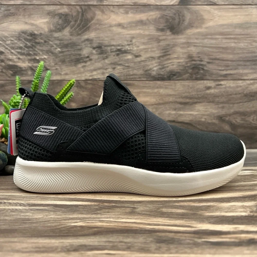 NIB Skechers 8W WIDE FIT Bobs Sport Bob Squad 2 Slip On Sneaker Black - Picture 6 of 12